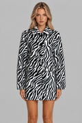 Zebra Print Jacket and Mini Skirt Set