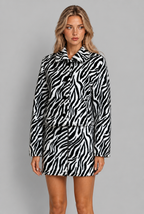 Zebra Print Jacket and Mini Skirt Set