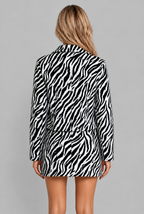 Zebra Print Jacket and Mini Skirt Set