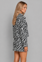 Zebra Print Jacket and Mini Skirt Set