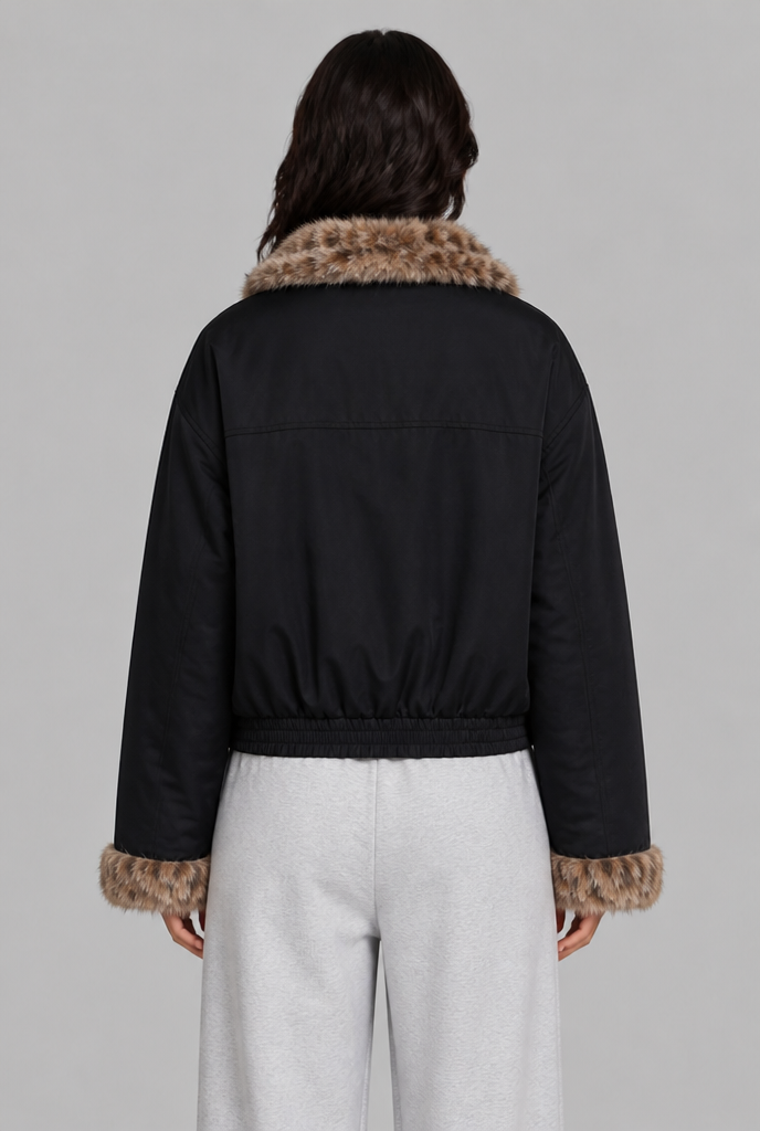 Reversible Faux Fur Bomber Jacket