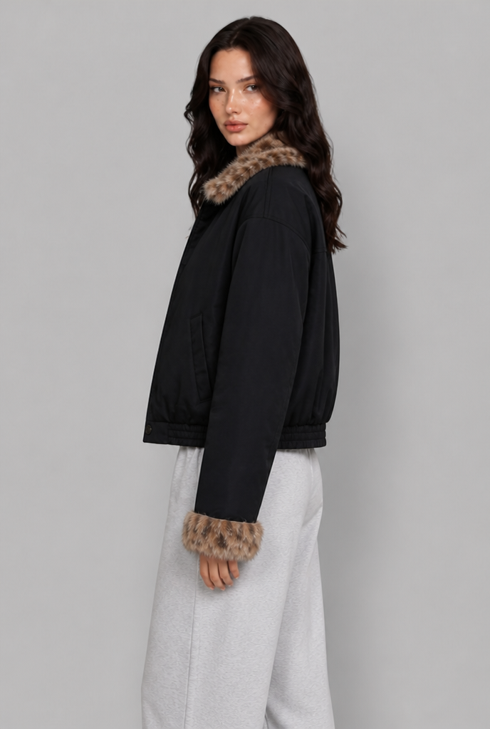 Reversible Faux Fur Bomber Jacket