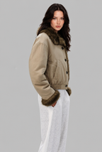 Reversible Faux Fur Bomber Jacket