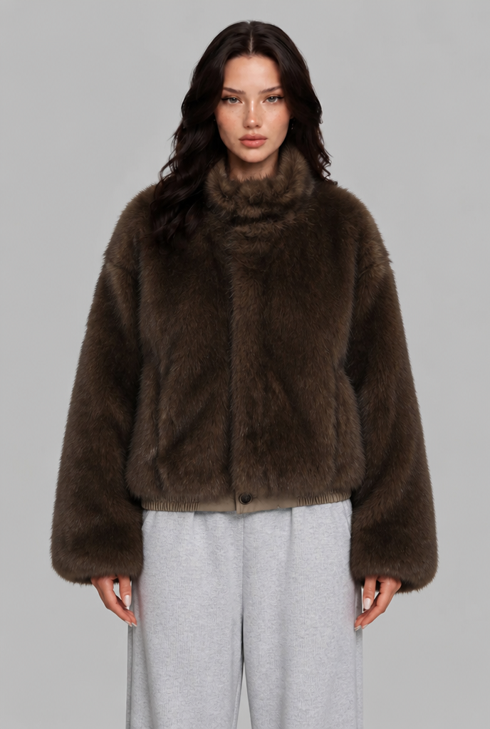 Reversible Faux Fur Bomber Jacket
