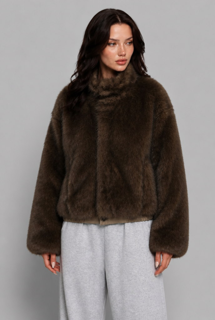 Reversible Faux Fur Bomber Jacket