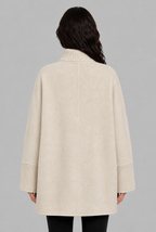 Oversized Wool-Look Jacket with Faux Fur Pockets